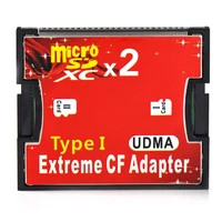 dual port slot tf micro sd sdhc to extreme type i compact flash cf memory card reader adapter converter