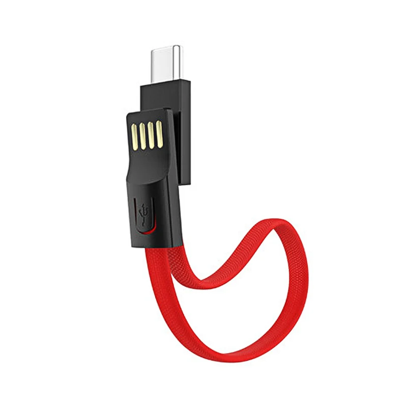 NOHON портативный брелок USB кабель для iPhone 8 pin Micro type C USB кабель для быстрой зарядки для huawei sony htc кабели для мобильных телефонов - Цвет: Red For Type C