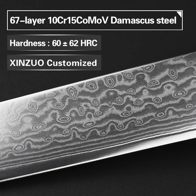 XINZUO 10 ''дюймовый Кливер Ножи 10Cr15CoMoV Дамаск японский лосось суши сашими ножи