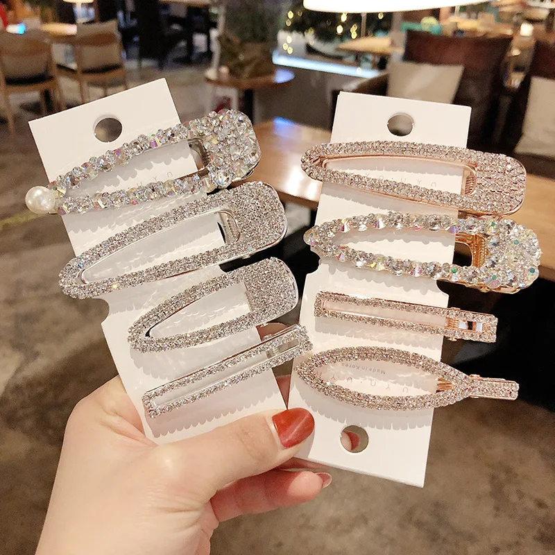 

Full Crystal Sweet Shiny Hairpins Korea Hair Accessories Rim Hair Clips For Women Hair Bows Hairgrips Barrettes
