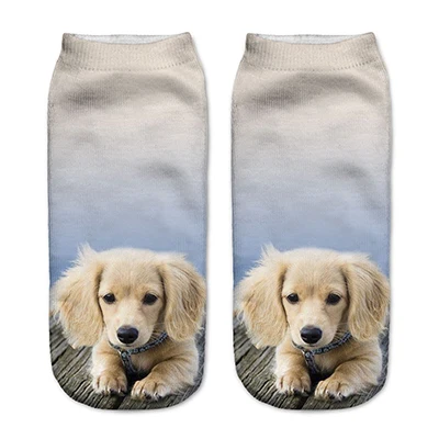 Cute Socks 90195 1 пара забавных 3D носков женские носки фантазийные Полиэстеровые милые носки Харадзюку с принтом собак новое поступление - Цвет: Cute Socks 90195