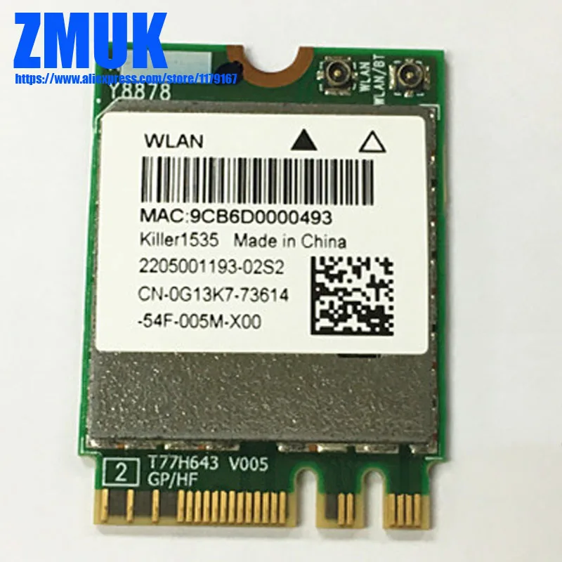 QCNFA364 Killer 1535 802.11ac 867 Мбит/с Беспроводная + BT 4 1 M.2 NGFF WiFi карта|killer 1535|wifi cardngff wifi |