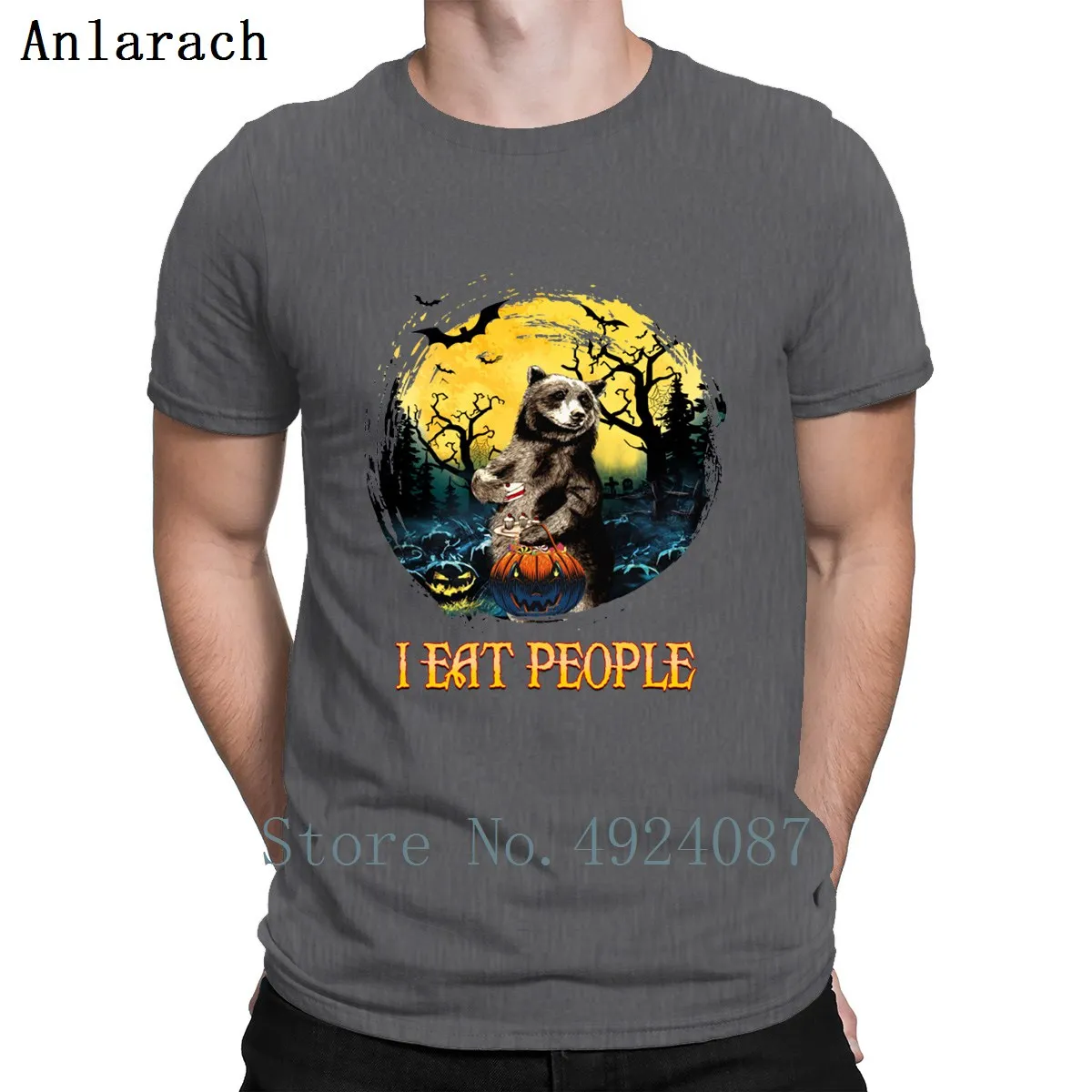Забавная футболка на Хэллоуин I Eat People Bear облегающая сумасшедшая летняя в новом