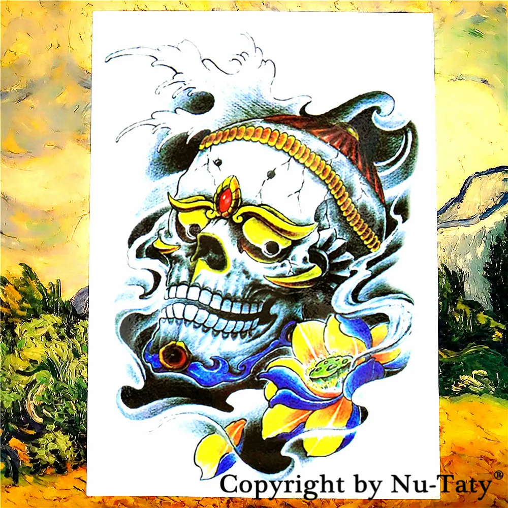 SHNAPIGN Скелет богатого временного тела художественная Вспышка татуировки