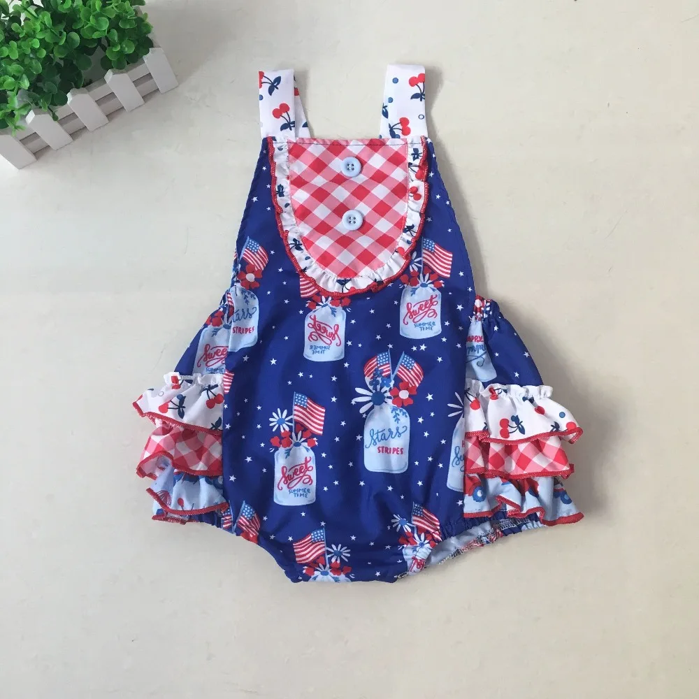 Боди для девочек Puresun модный костюм с тройной оборкой и принтом в виде флага | Мать