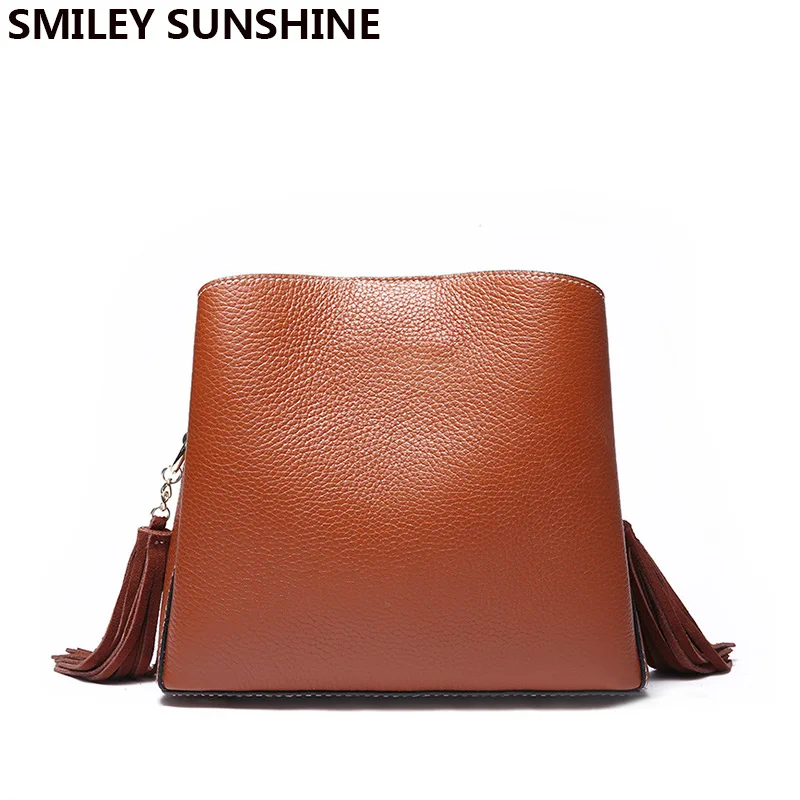 SMIELY SUNSHINE Кожаные Замшевые женские сумки на плечо Женская мода натуральная кожа