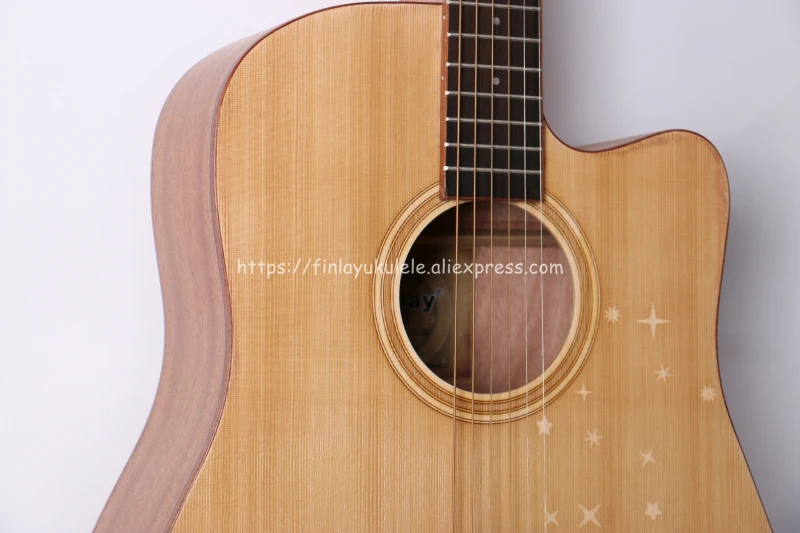 Finlay 41 &quotакустическая электрогитара Массив ели Топ/красное дерево тело 12