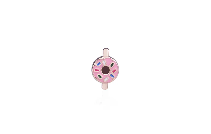 Rose Gold Donut SANSHOOR Модные Украшения Пончик Коктейльная Рюмка и Сияющий Треугольник Подвески для Сеточного и Кожанного Браслета Для Женщин и Девочек - Окраска металла: Rose Gold Donut