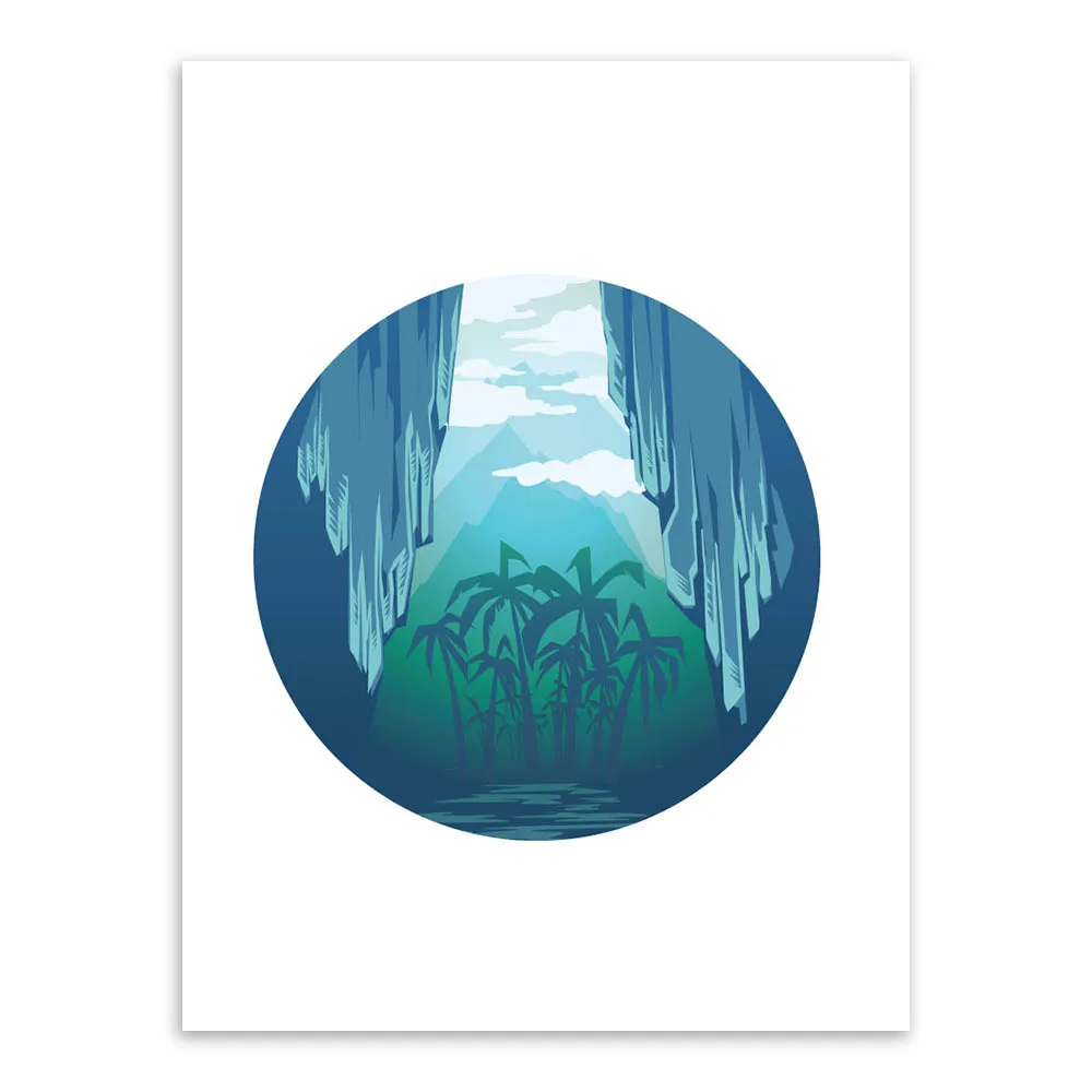 Современный абстрактный постер для путешествий туризма гор большой A4