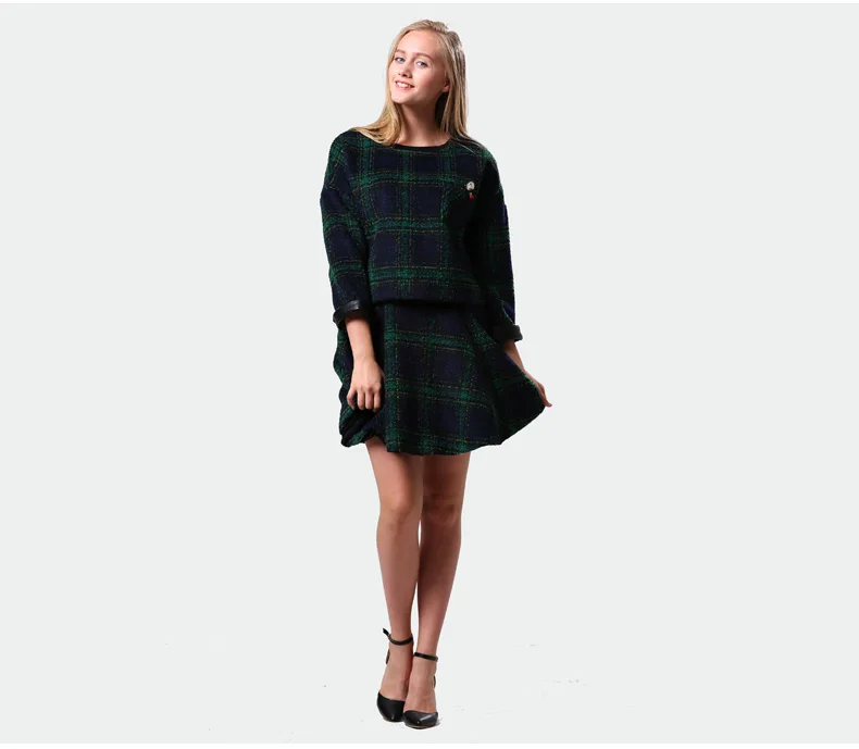 2016 Новая модная женская весенне Зимняя юбка и топ комплект из 2 предметов одежды