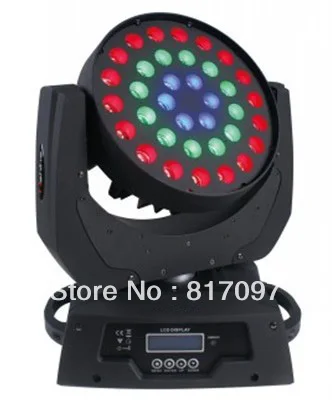 

36 piezas 10W cabeza movil RGBW colores rojo verde azul blanco 36DMX 4-en-1 cabezas moviles led iluminacion para eventos fiestas