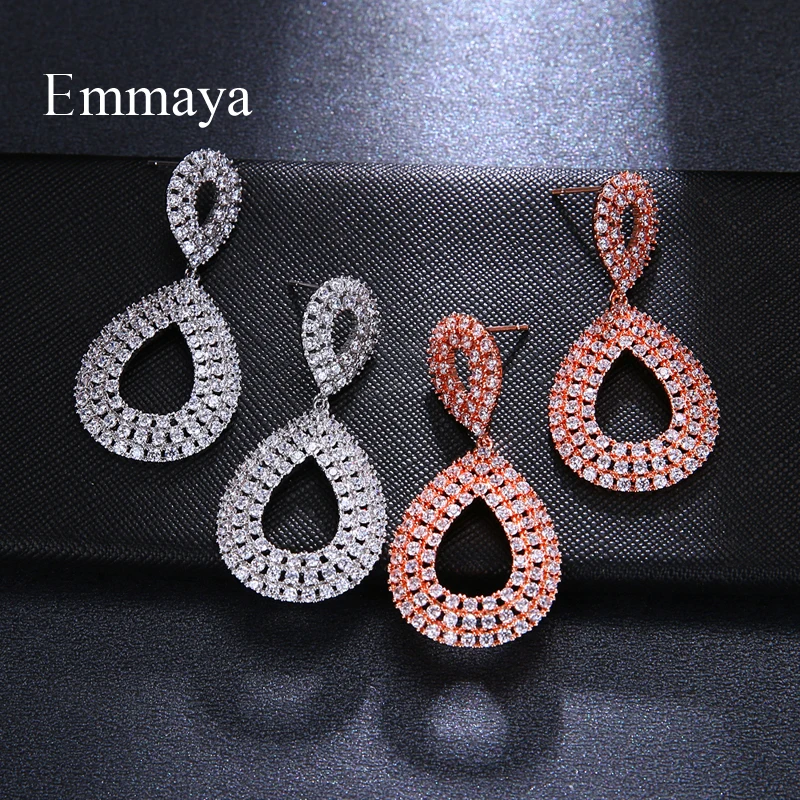 Модные женские серьги-капли EMMAYA с кристаллами и листьями циркониевые серьги