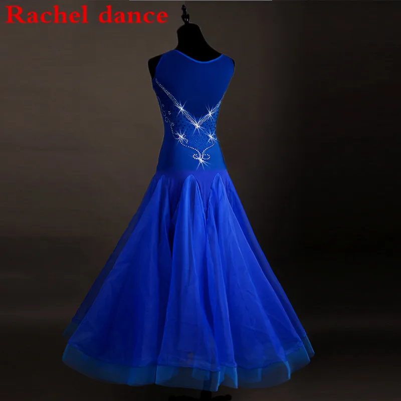 Синие платья для конкурса бальных танцев на заказ Женская юбка Современная