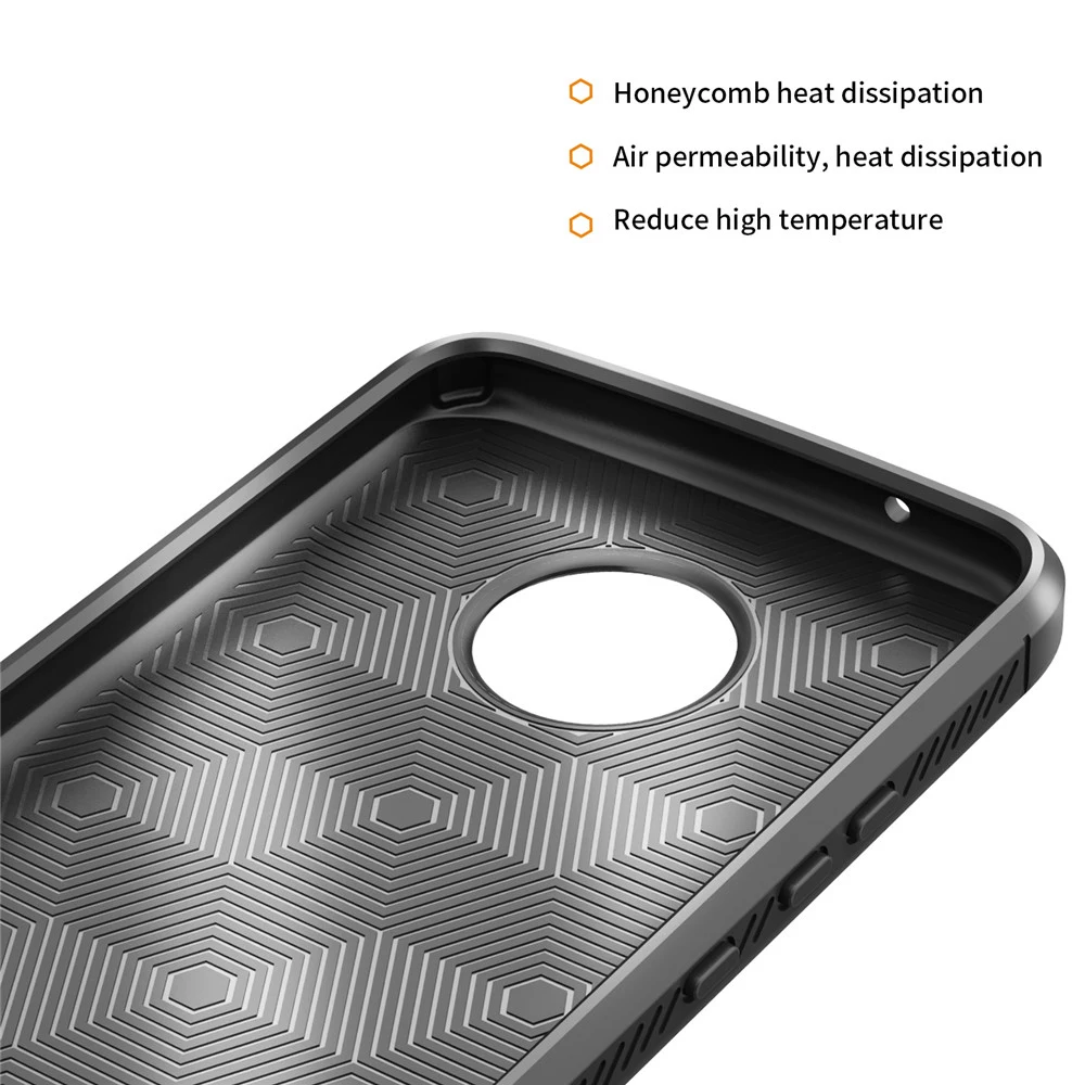 Силиконовый ударопрочный чехол для Motorola Moto X4 Litchi зернистая кожа Мягкий ТПУ