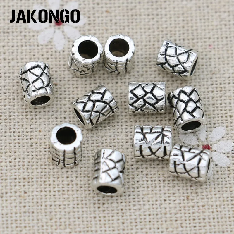 JAKONGO нерегулярные круглые бусины античные посеребренные для изготовления