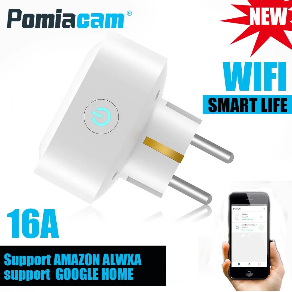 Умная розетка с Wi Fi 16 А голосовым управлением|Коробки передач и кабели| |