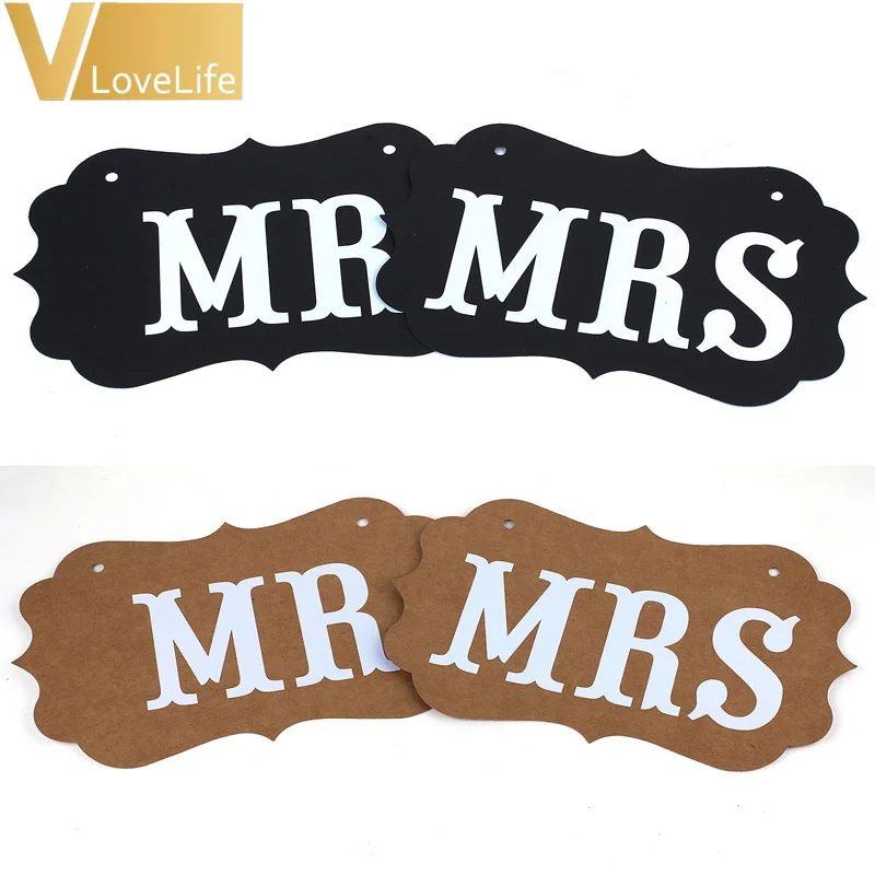Свадебные Photobooth Реквизит Гирлянда высокое качество баннера картона MR MRS реквизит