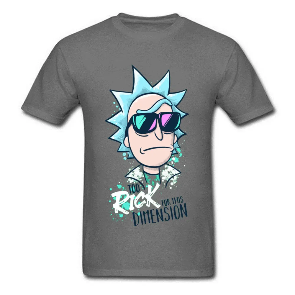 Swag мужские футболки Too Rick For This Di мужские футболки, хип хоп, Рик и Морти, футболки, наука гик, мультяшная футболка зеленого цвета - Цвет: Dark Gray
