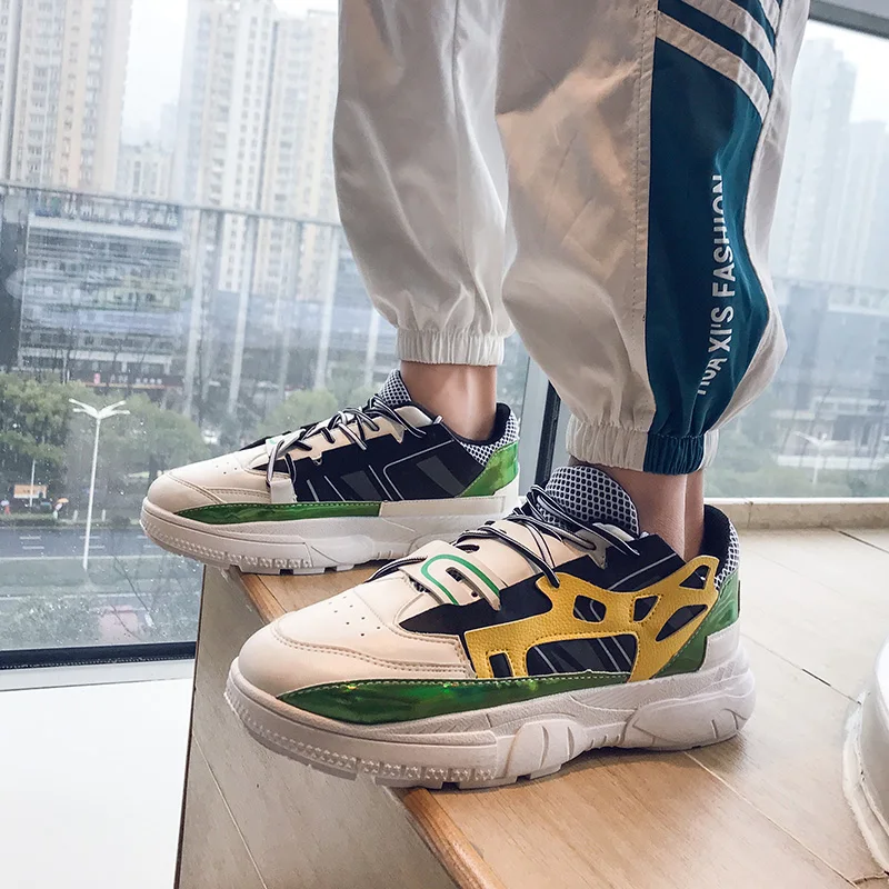 Мужские кроссовки на толстой подошве повседневная обувь платформе мужские