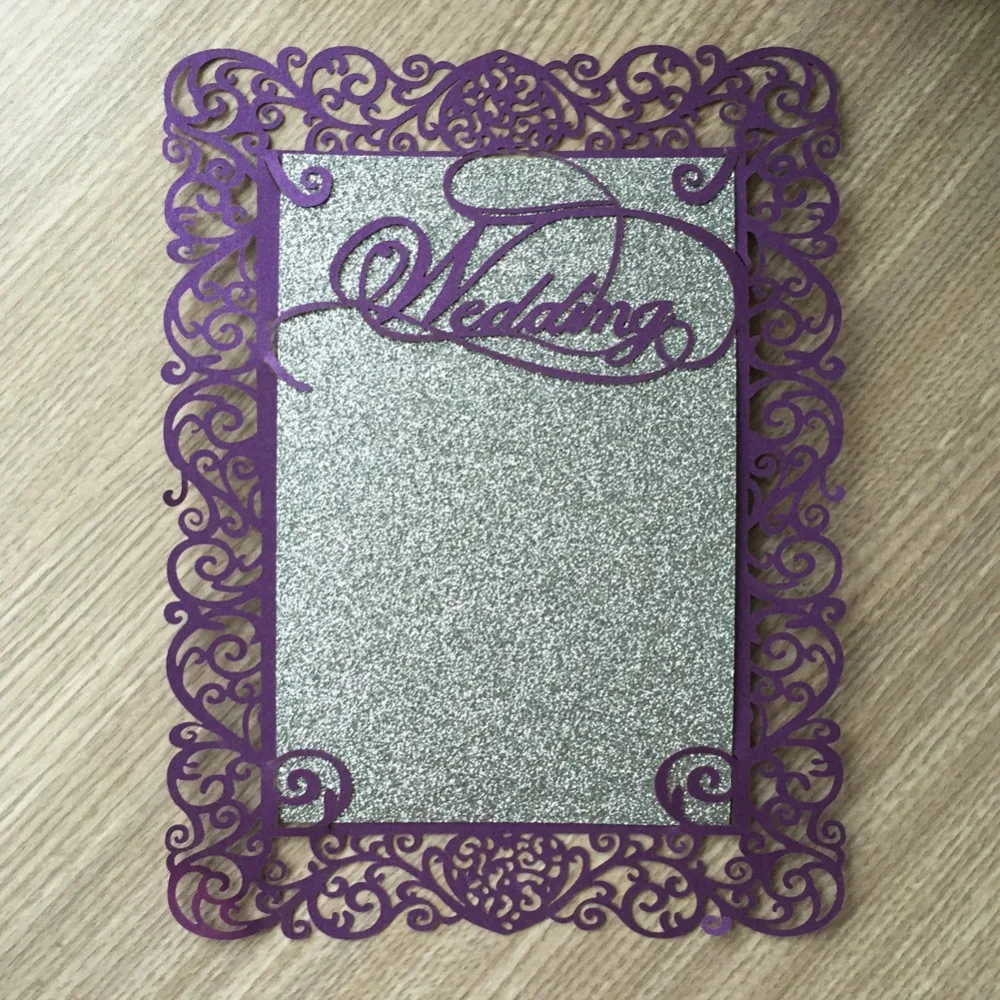 

50pcs Laser Cut Single page card wedding Card Wedding Invitations Card Favor Wedding Birthday Party Decoration