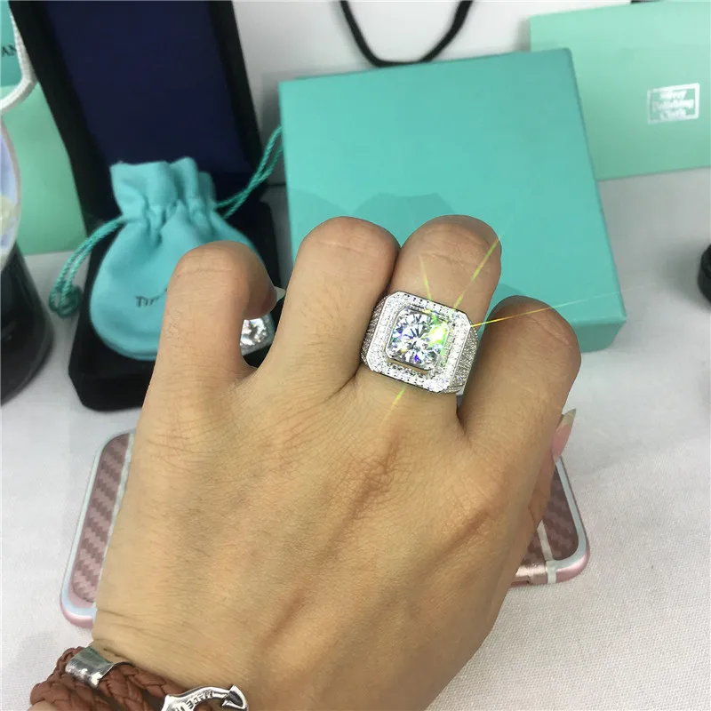 Высокое качество микро проложить CZ Обручальные кольца обручение хип хоп Bling круглой формы крутой уличный мужской Bling Iced Out CZ Кольцо