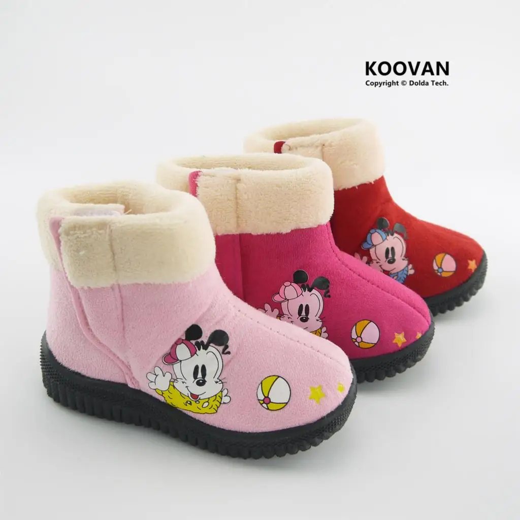 Koovan/детские ботинки Новинка 2017 года Стильные теплые зимние принцессы для девочек