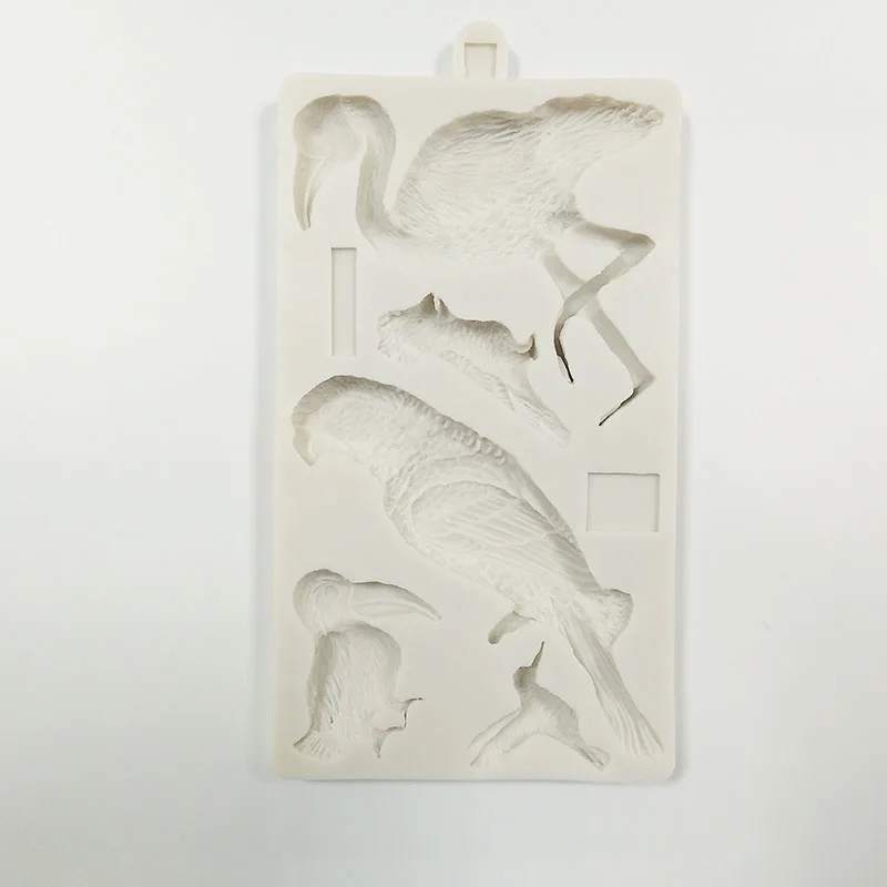 LY-0019-Parrot птица силиконовая форма в виде животного на свадьбу и день рождения fondant