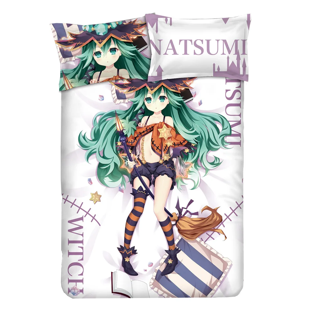 

Набор постельного белья с рисунком токисаки Куруми, постельное белье с аниме простыней, постельные принадлежности, наволочки, 4 шт.