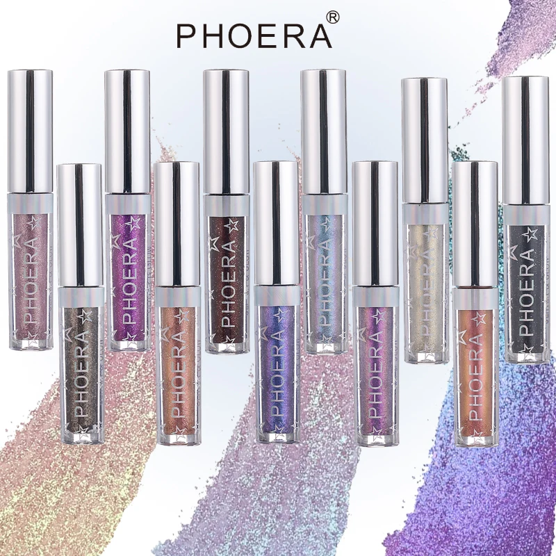 PHOERA великолепные металлы блеск и свечение жидкие тени для век|liquid eyeshadow|metalic