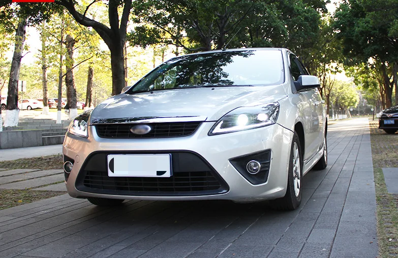 2 шт. светодиодный головной светильник s для ford focus 2009-2013 Автомобильный светодиодный светильник s двойной ксеноновый Объектив Автомобильные аксессуары дневные ходовые огни противотуманный светильник
