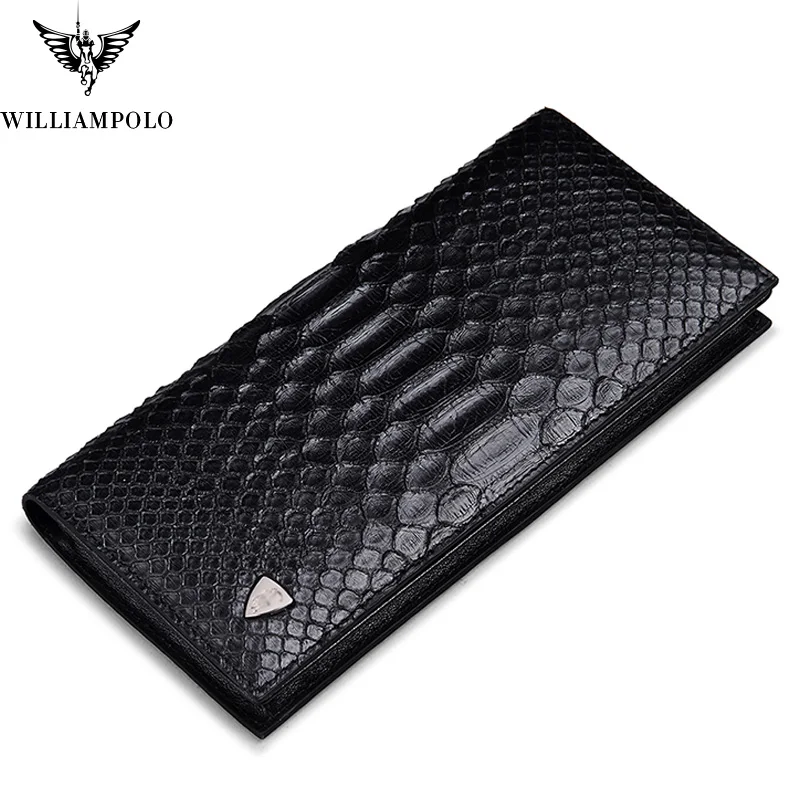 WILLIAMPOLO 2018 Для мужчин кошелек из натуральной кожи со змеиным узором двойные