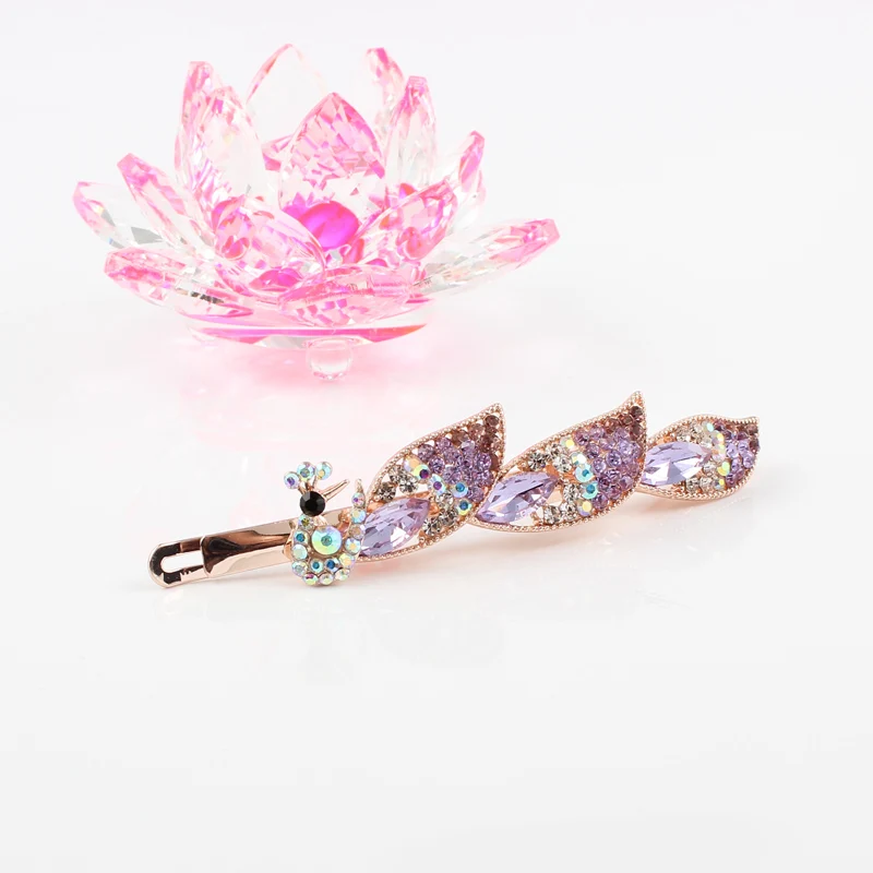 Заколка для волос женская бижутерия павлин птица брендовые аксессуары Стразы