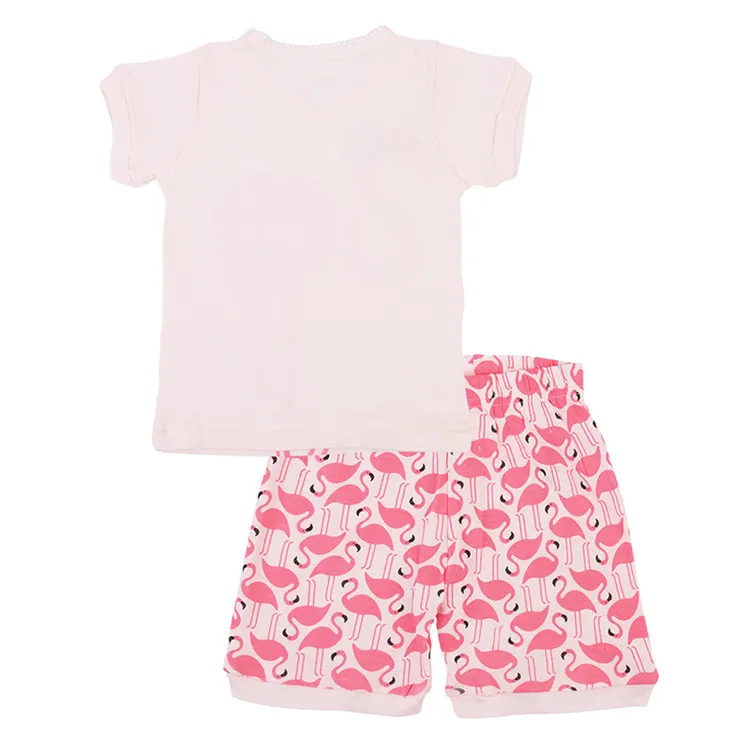 INS summer Girls sets tee shirt and shorts 2PCS kids Flamingos giraffe print Suits children's baby cute clothing for 1-6age | Мать и