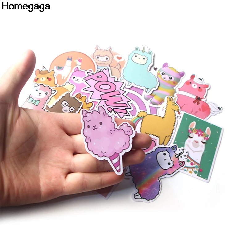 Homegaga 18 шт. лама Альпака детская игрушка наклейка для DIY Скрапбукинг багаж ноутбук скейтборд телефон трафарет Водонепроницаемая наклейка D2080