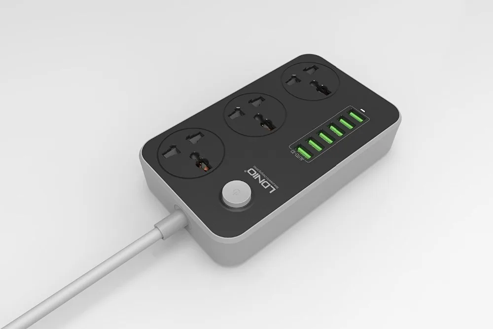Оригинальная розетка LDNIO с 6 USB стандартными удлинителями, многофункциональная умная силовая полоса, Домашняя электроника