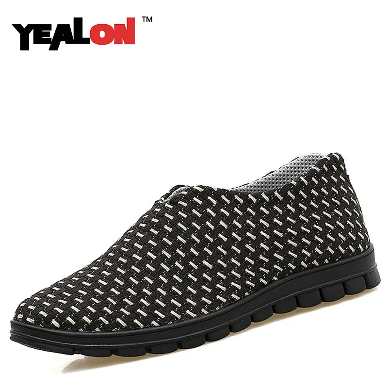 YEALON Переплетения Обувь Для Мужчин Мягкие И Дышащий Способа Высокого Качества 2017