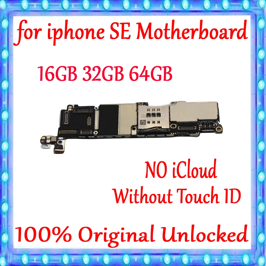 Заводская разблокированная материнская плата для iphone SE с сенсорным ID/без
