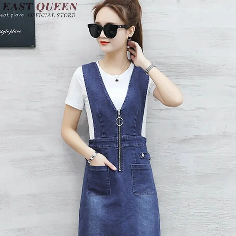 Джинсовый сарафан в винтажном стиле 2018 облегающее милое джинсовое платье
