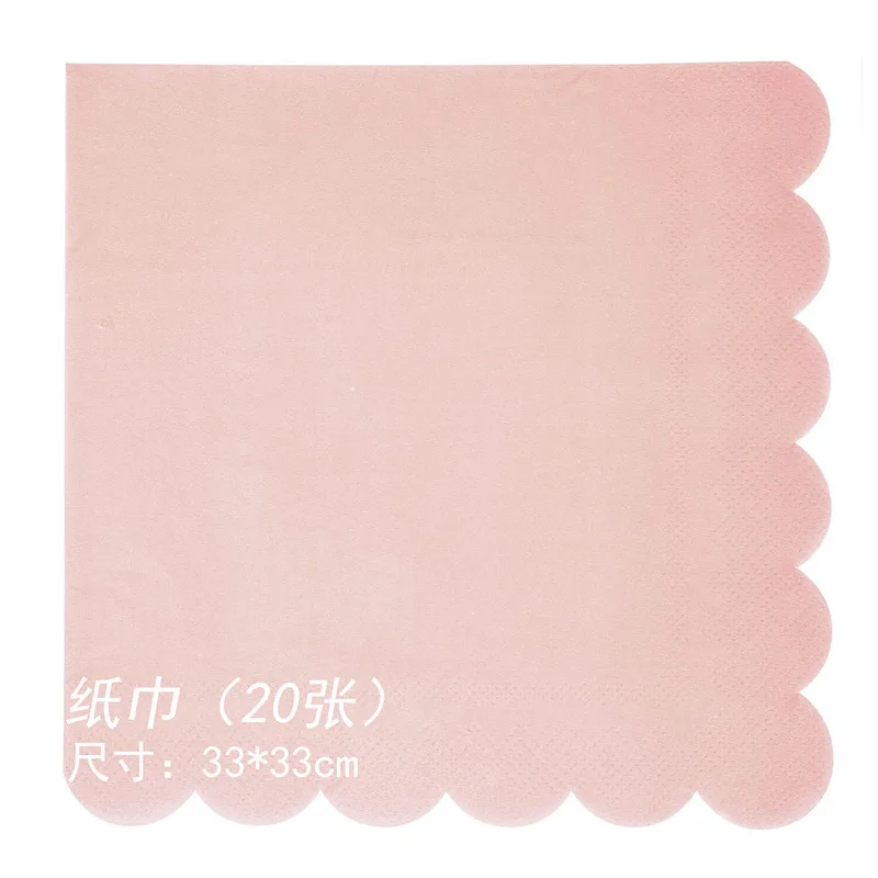 pink napkin 8 шт./лот красочные бумажные стаканы в полоску и тарелки для свадьбы, дня рождения украшения Baby Shower фестиваль для детей посуда вечерние поставки - Цвет: pink napkin