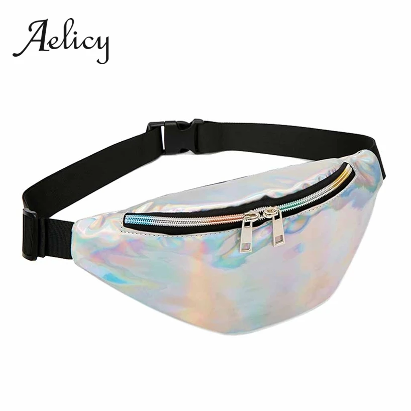 Женская кожаная нагрудная сумка Aelicy модная однотонная блестящая