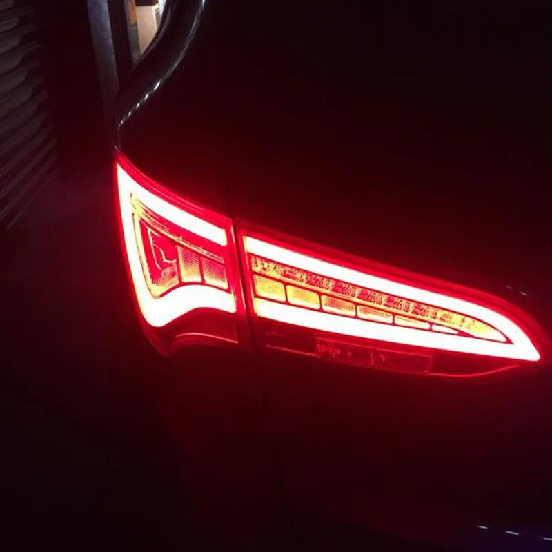 LED Tail Lights For HYUNDAI SANTA FE 2013 For Santafe Rear lights Tail Lamp Brake Red Smoke