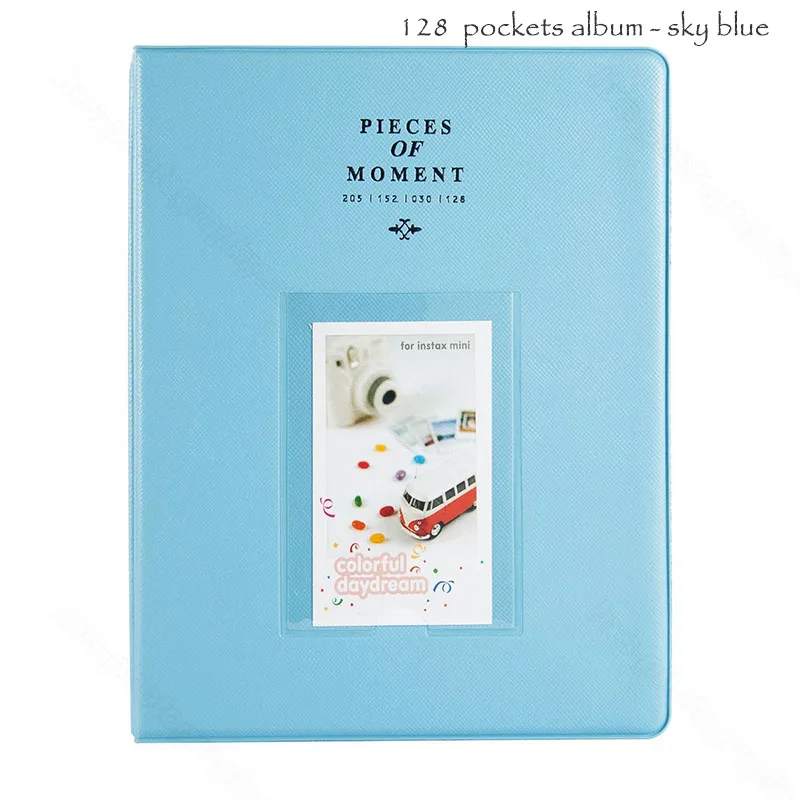 128 Photos Sky Blue Альбом для пленки Fujifilm Instax Mini 8 8+ 9 70 7s 25 26 50s 90, Pringo P231, Instax Share SP-1 SP-2, Polaroid PIC-300 Z2300 - Цвет: 128 Photos Sky Blue