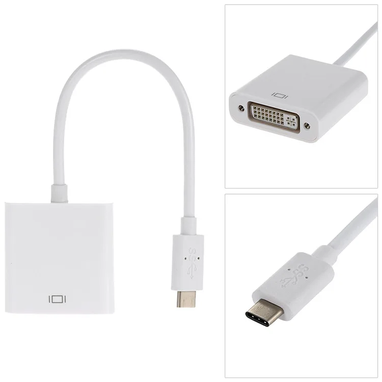 Новый стиль USB3.1 Male Type C к DVI Female адаптер дисплея поддержка 1080P видео для Apple Macbook Air Pro
