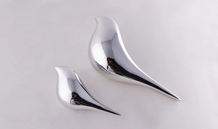 3D полимерные птицы Настенный декор украшение для дома серебристые золотистые