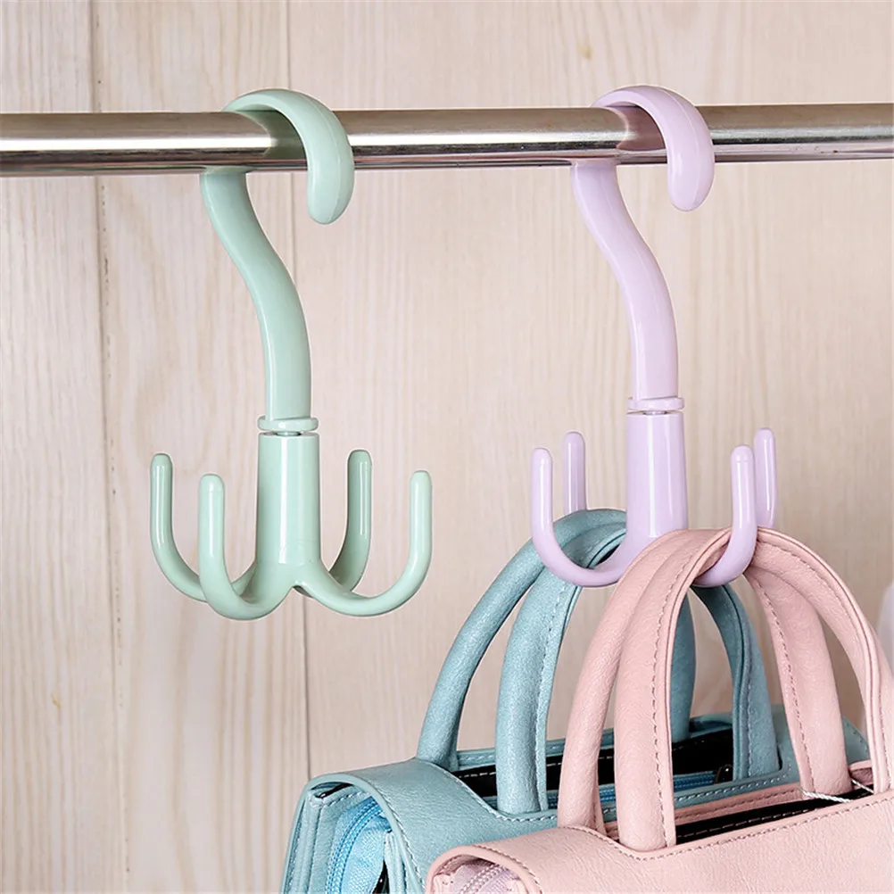 

High Quality 1PCS Rotating Plastic Tie Rack Hook Tie Holder Bag Belt Organizer Closet Clothing Accessory Hanging