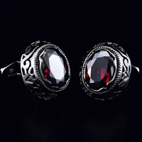 sparta duke tungsten gold electroplated red aaa zircon cufflinks mens cuff links free shipping high quality metal buttons