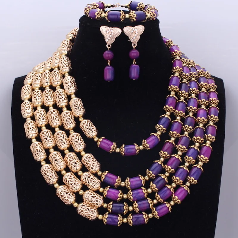Комплект из колье и серёг с натуральным камнем 5 слоев|necklace set|bridal necklace setjewelry sets |