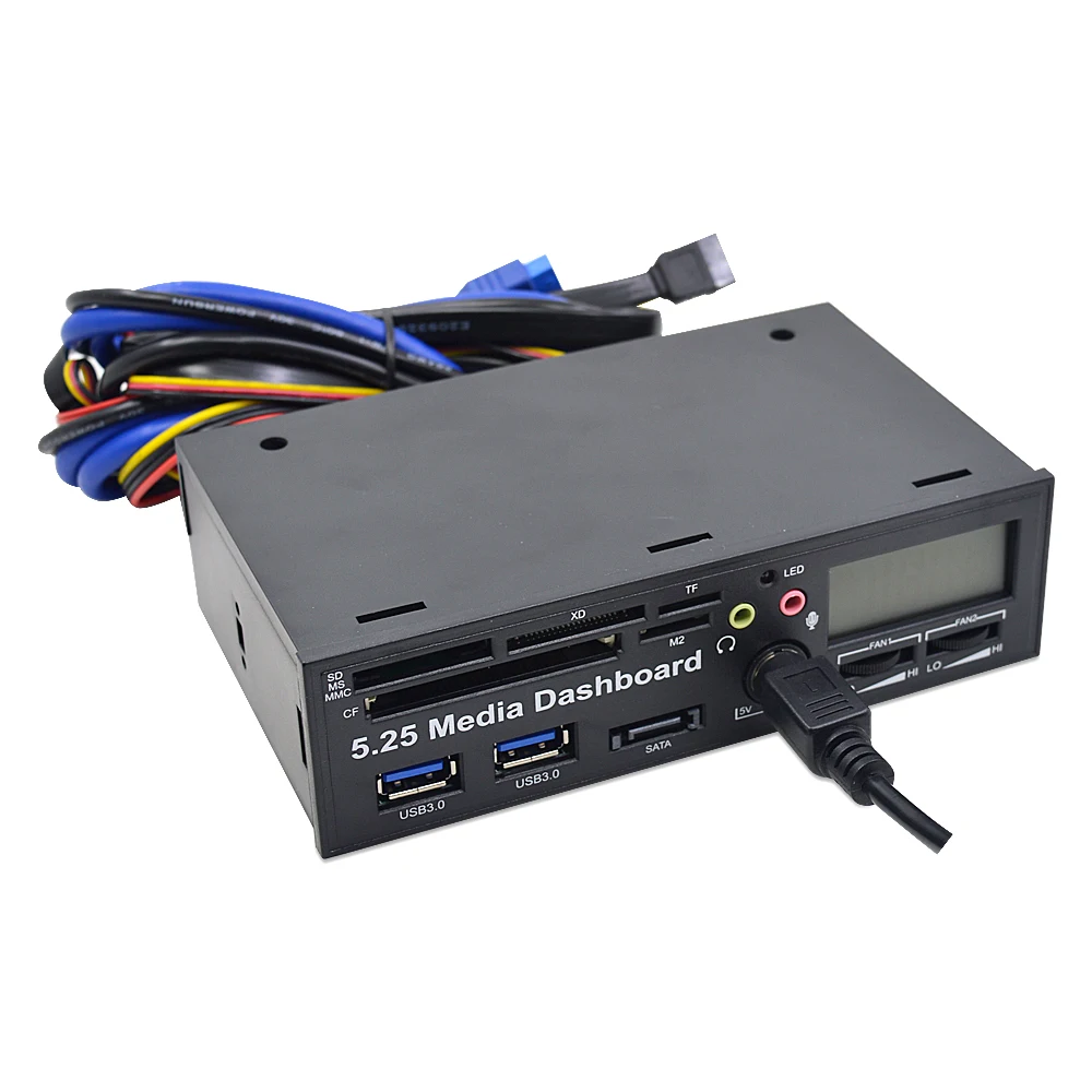 MJTEK USB 3 0 Multifuntion 5 25 &quotМедиа приборная панель Внешний все в одном кардридер SATA drive bay