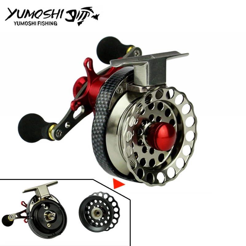 Новинка 2018 YUMOSHI рыболовная катушка для ловли нахлыстом левая/правая рука