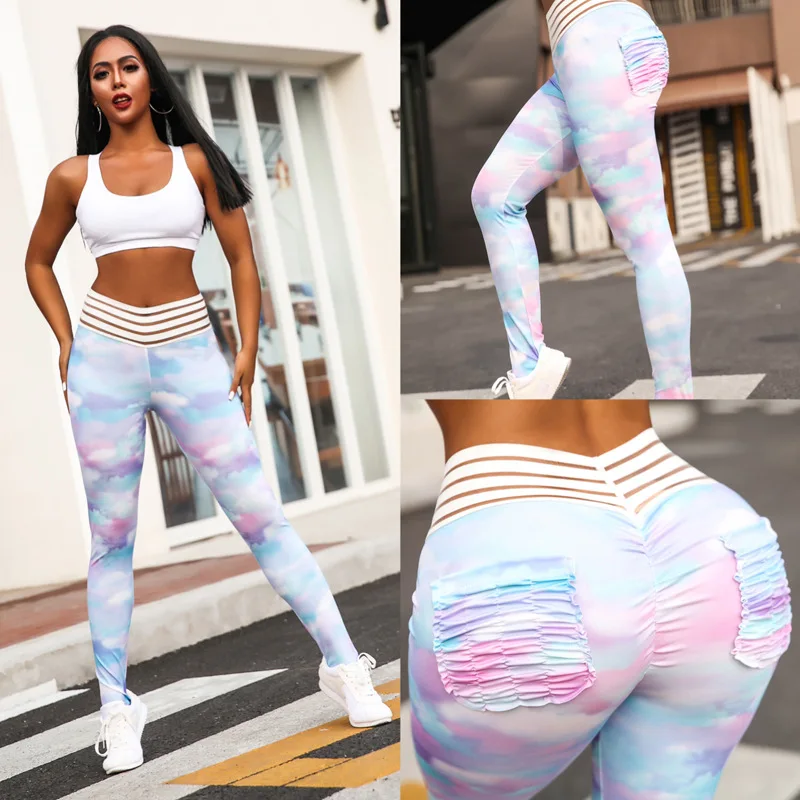 2019 Slim fit rainbow Пуш Ап Большие размеры леггинсы для фитнеса с высокой талией